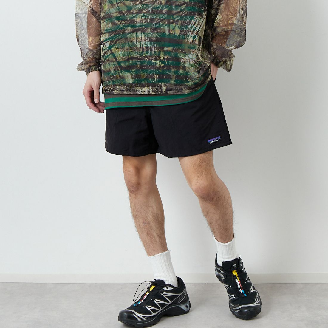 patagonia [パタゴニア] メンズ バギーズ ショーツ 5インチ [57022] BOB&&モデル身長：168cm 着用サイズ：M&&