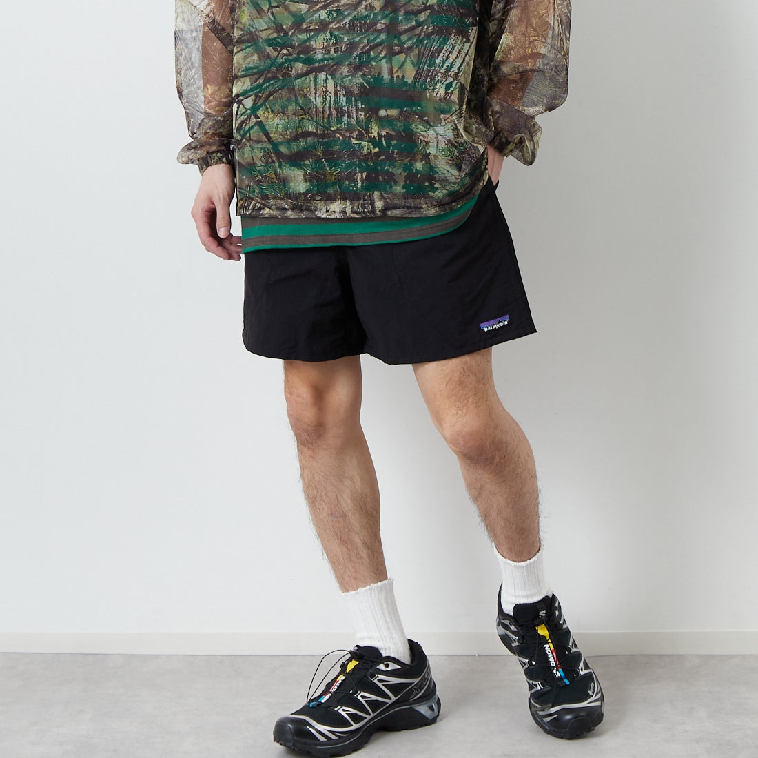 patagonia [パタゴニア] メンズ バギーズ ショーツ 5インチ [57022] BOB&&モデル身長：168cm 着用サイズ：M&&