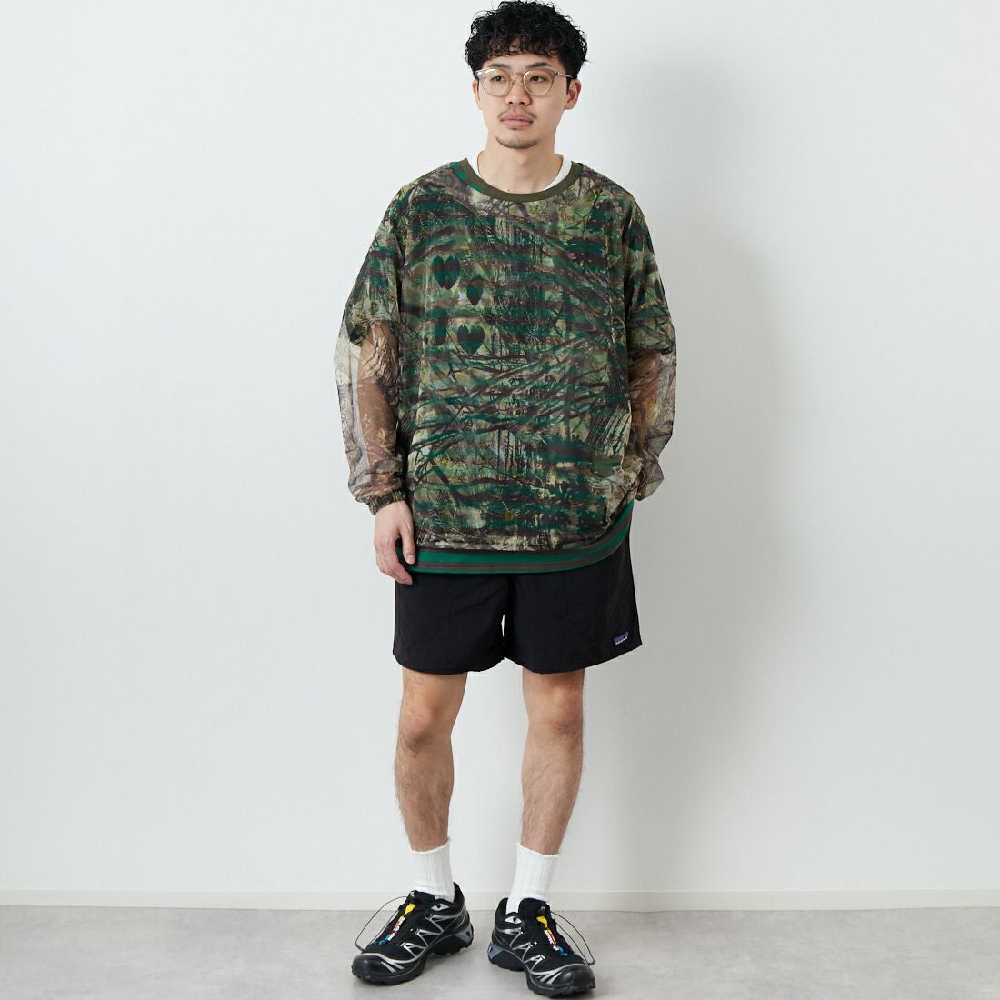 patagonia [パタゴニア] メンズ バギーズ ショーツ 5インチ [57022] BOB&&モデル身長：168cm 着用サイズ：M&&