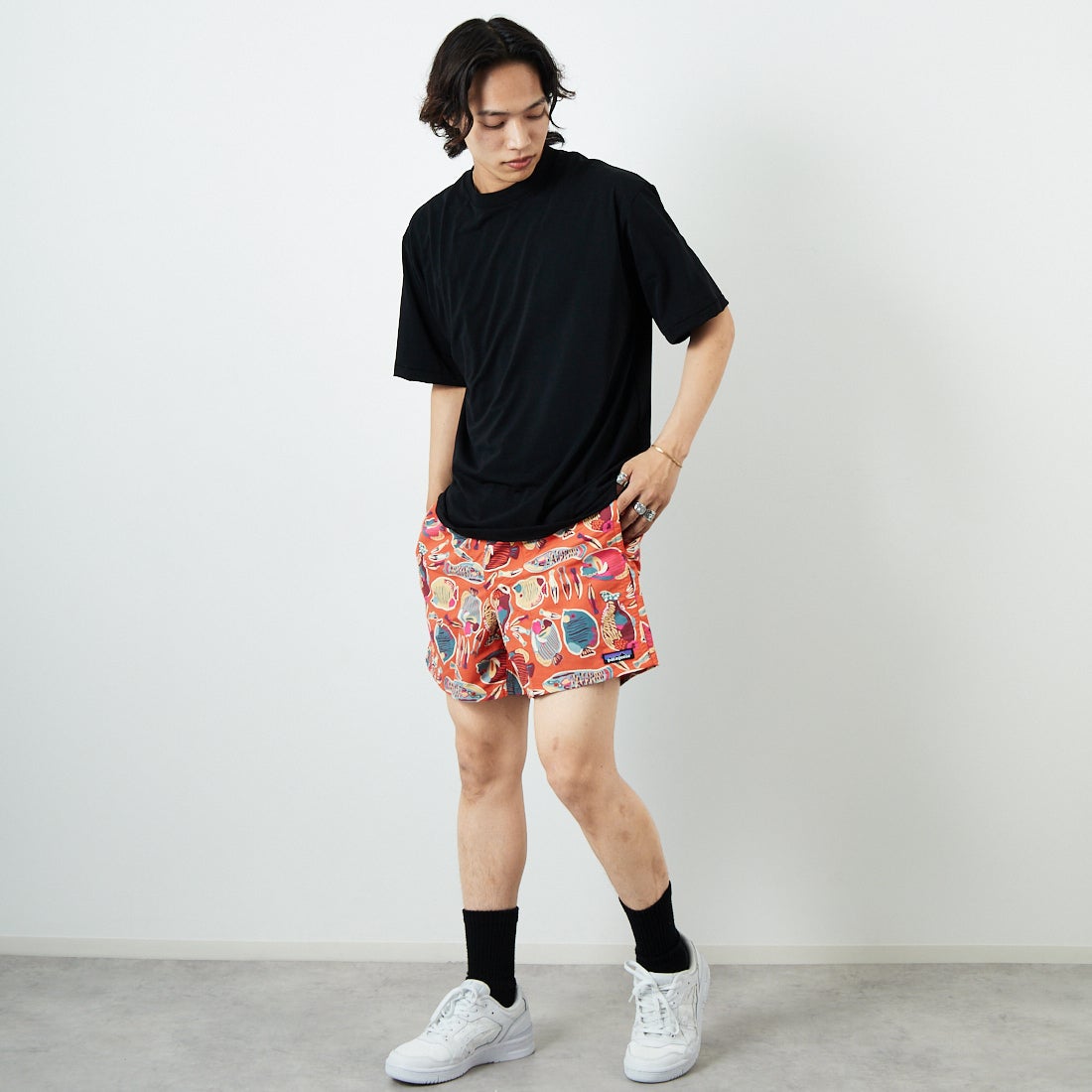 patagonia [パタゴニア] メンズ バギーズ ショーツ 5インチ [57022] WRPO &&モデル身長：179cm 着用サイズ：M&&