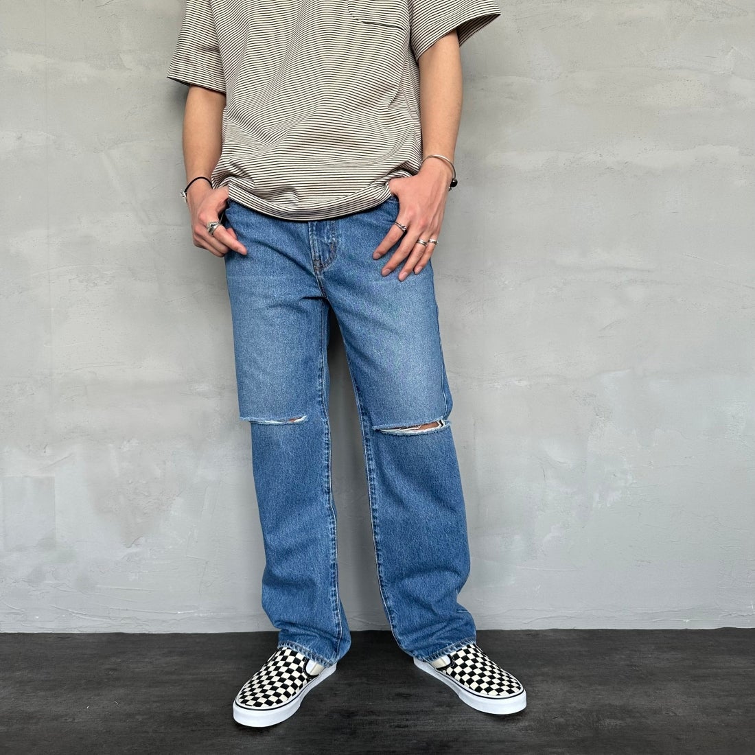 NEEDBY heritage [ニードバイヘリテージ] 別注 JOE ストレートデニム [JOE-JF] MBD &&モデル身長：173cm 着用サイズ：29&&