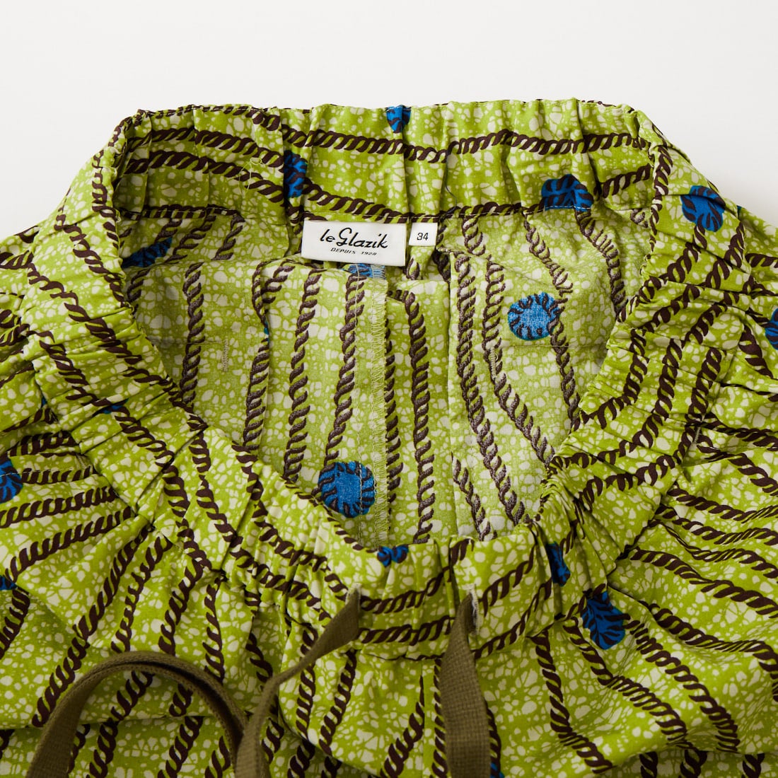 le glazik [ルグラジック] バティック柄プリント コットンイージーパンツ [LG-E0048BTK] LIME GREEN