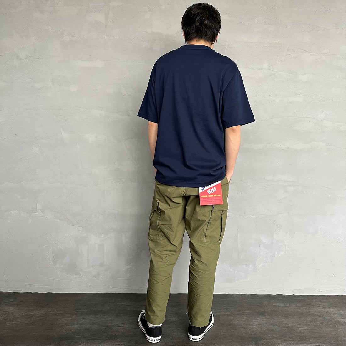 LACOSTE [ラコステ] クルーネックTシャツ [TH5582] 166 NAVY &&モデル身長：173cm 着用サイズ：6&&