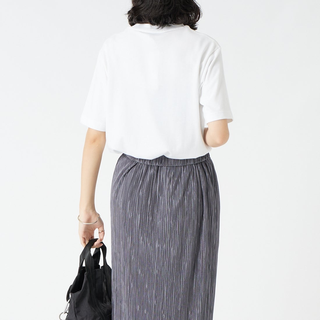 LACOSTE [ラコステ] クルーネックTシャツ [TH5582] 001 WHITE &&モデル身長：162cm 着用サイズ：2&&