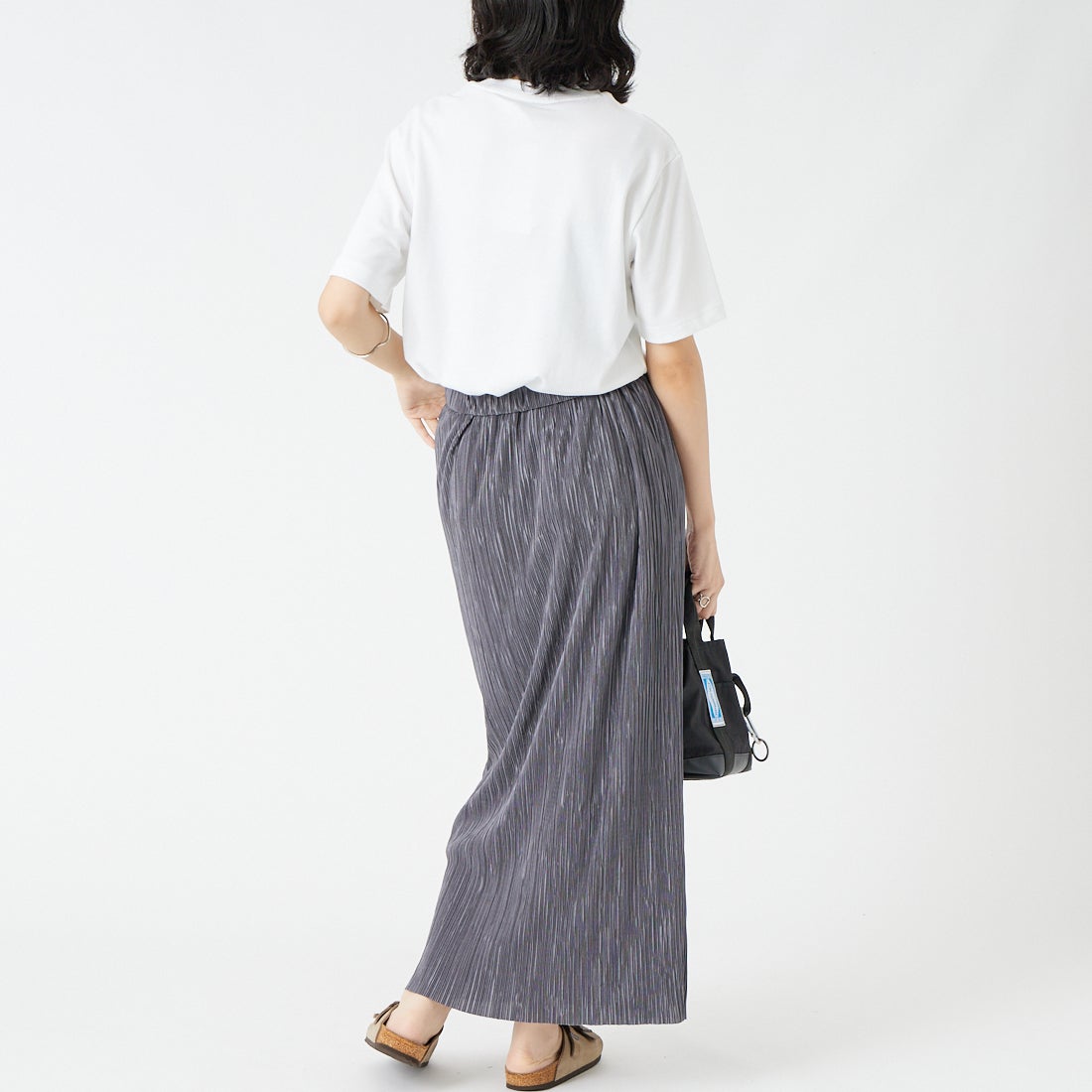 LACOSTE [ラコステ] クルーネックTシャツ [TH5582] 001 WHITE &&モデル身長：162cm 着用サイズ：2&&