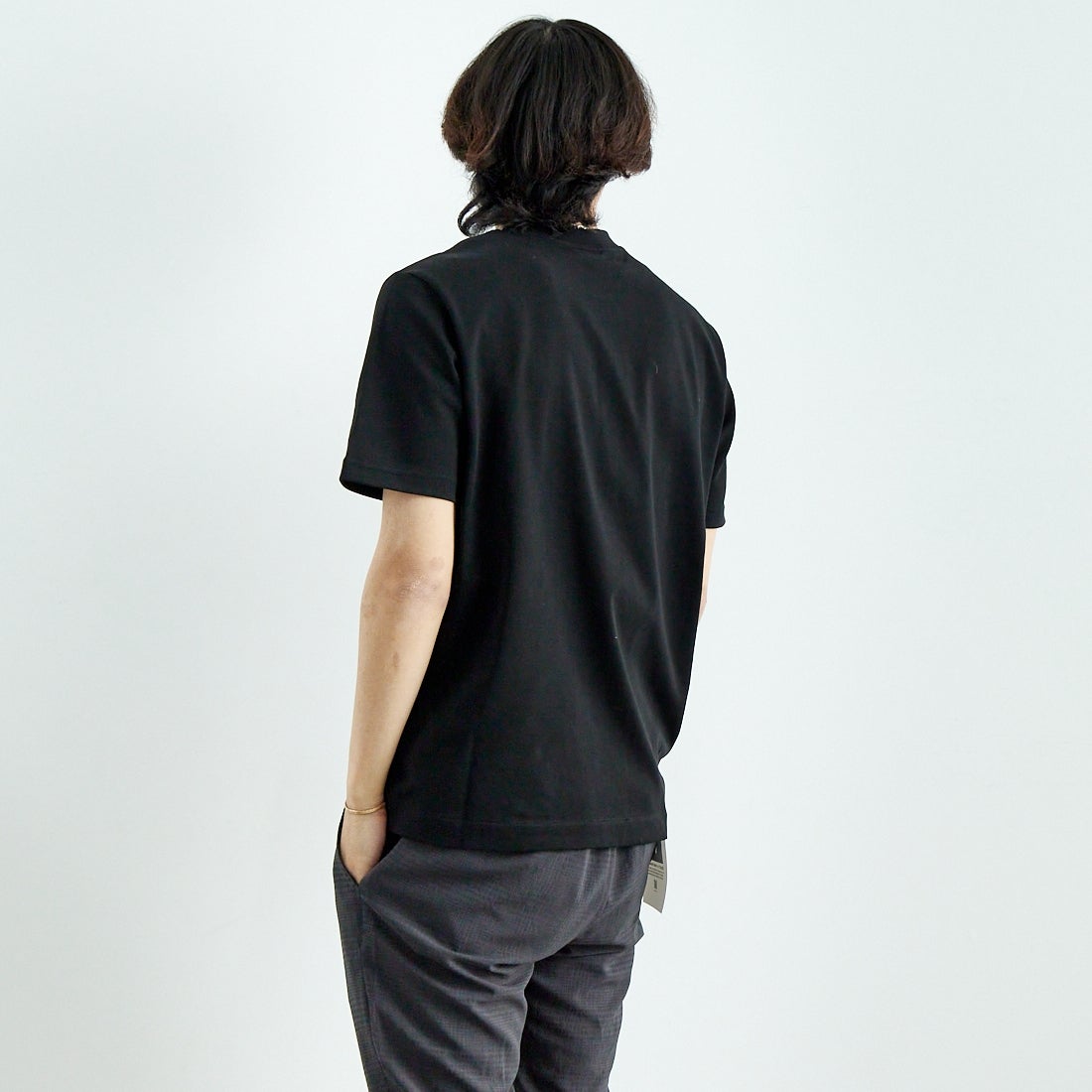 LACOSTE [ラコステ] ヘビーウェイトロゴTシャツ [TH2299] 031 BLACK &&モデル身長：179cm 着用サイズ：3&&