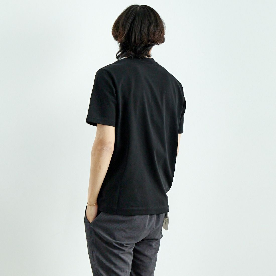 LACOSTE [ラコステ] ヘビーウェイトロゴTシャツ [TH2299] 031 BLACK &&モデル身長：179cm 着用サイズ：3&&