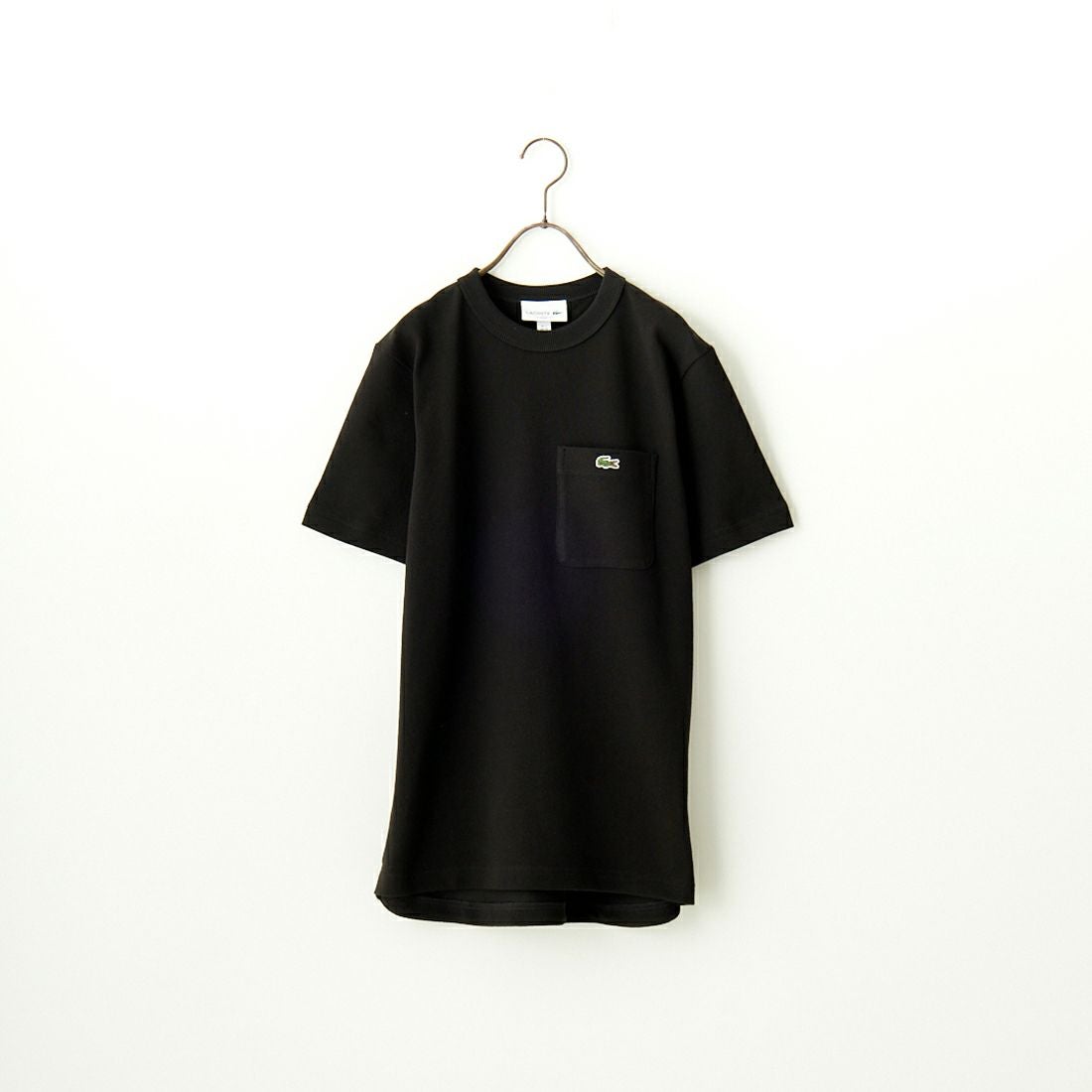 LACOSTE [ラコステ] ワンポイントロゴ 鹿の子ポケットTシャツ [TH4921] 031 BLACK