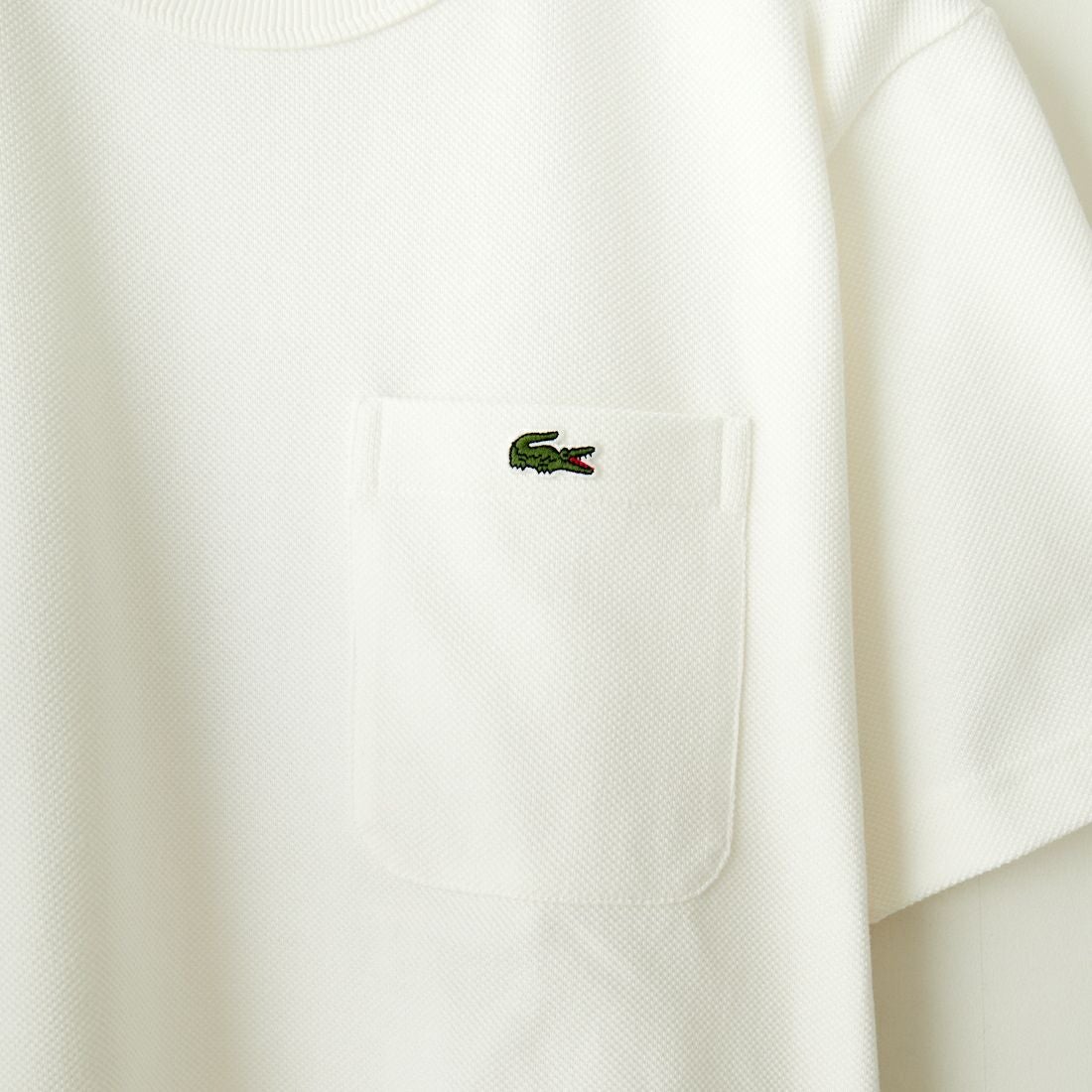 LACOSTE [ラコステ] ワンポイントロゴ 鹿の子ポケットTシャツ [TH4921] 70V WHITE
