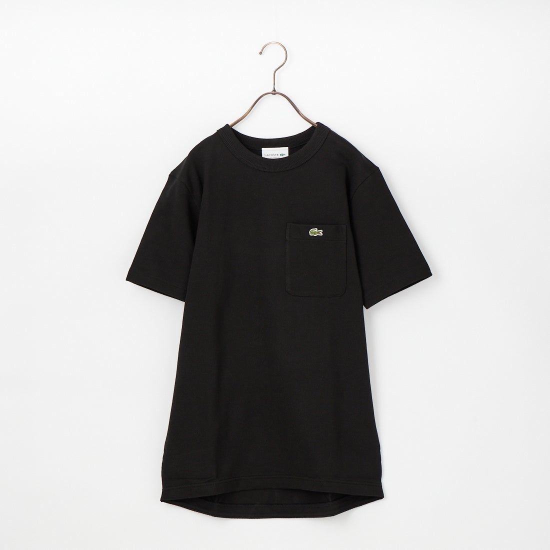 LACOSTE [ラコステ] ワンポイントロゴ 鹿の子ポケットTシャツ [TH4921] 031 BLACK