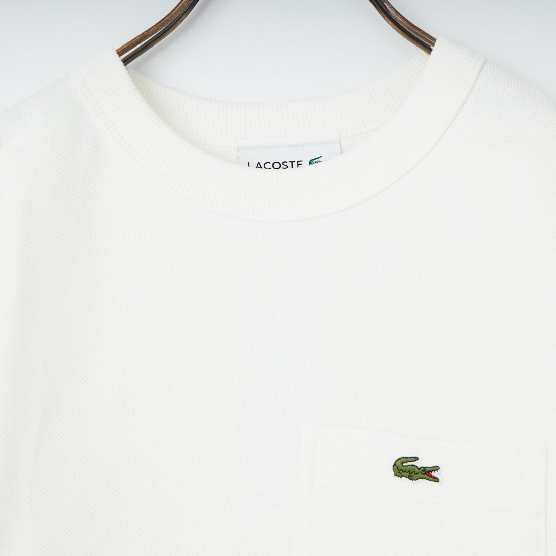 LACOSTE [ラコステ] ワンポイントロゴ 鹿の子ポケットTシャツ [TH4921] 70V WHITE