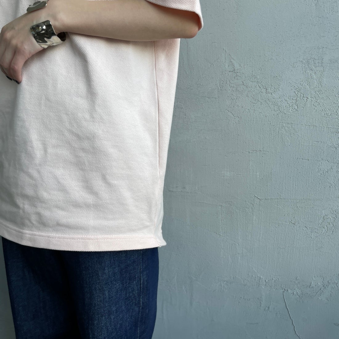 LACOSTE [ラコステ] ワンポイントロゴ 鹿の子ポケットTシャツ [TH4921] HCZ L.PINK