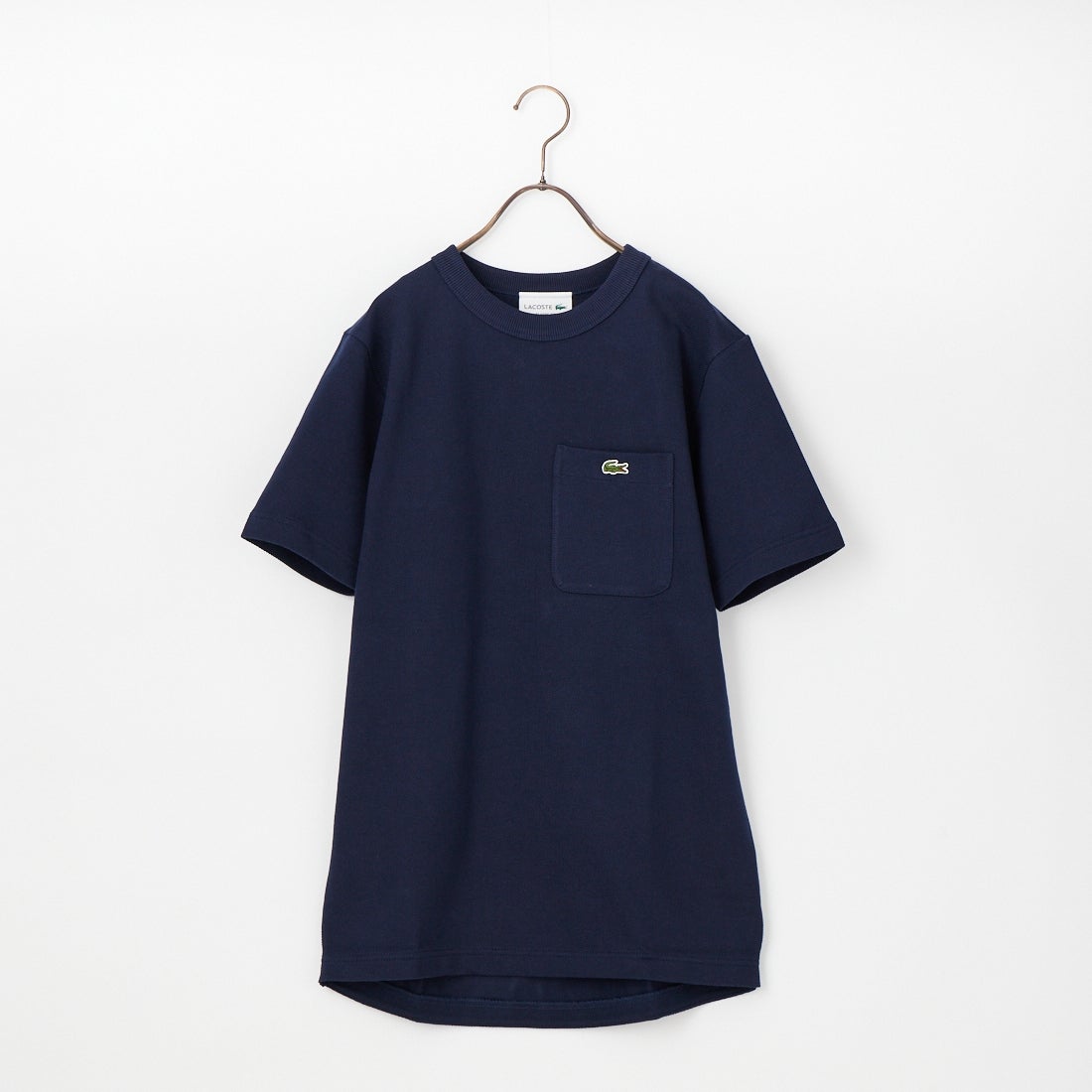 LACOSTE [ラコステ] ワンポイントロゴ 鹿の子ポケットTシャツ [TH4921] 166 NAVY B