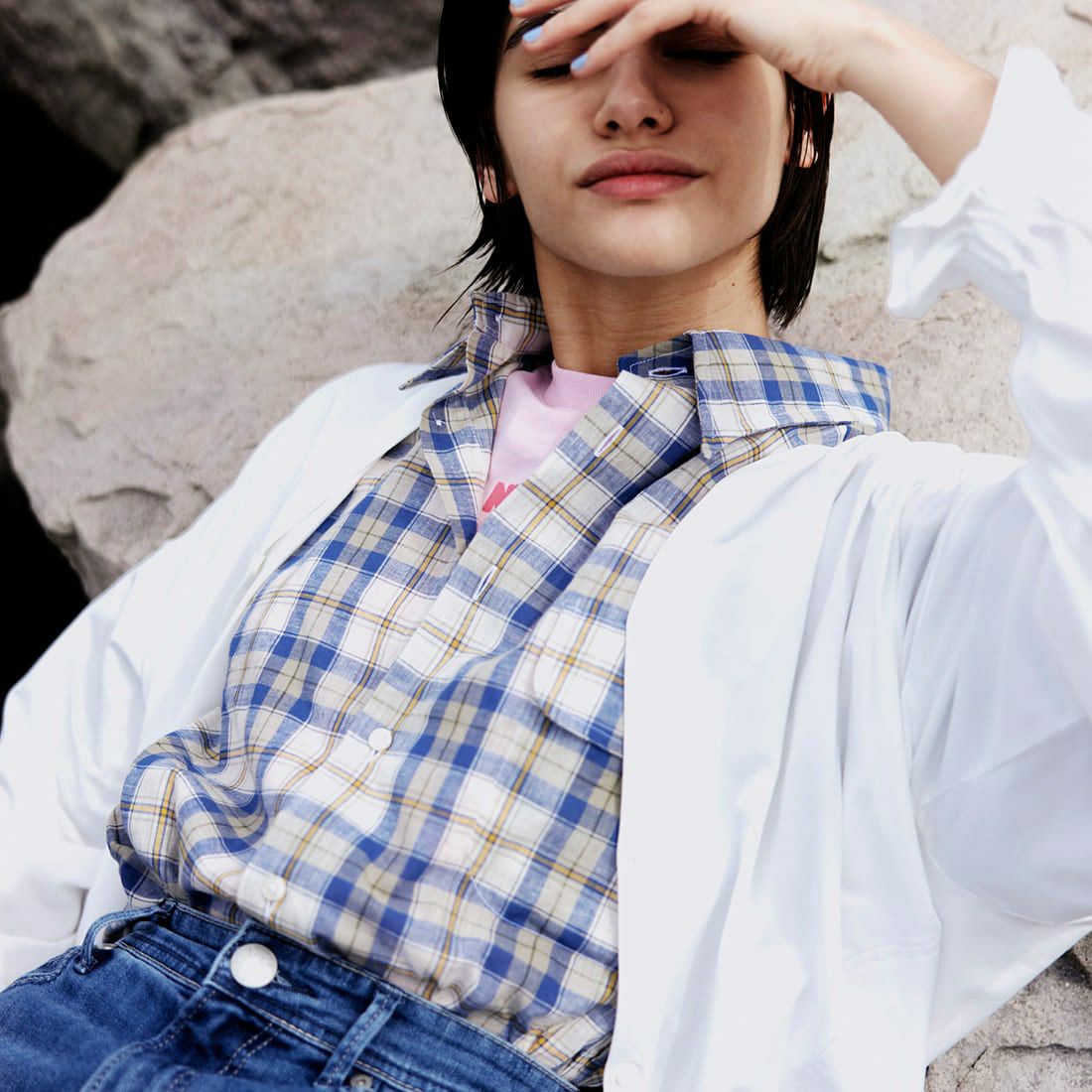 INDIVIDUALIZED SHIRTS [インディビジュアライズド シャツ] 別注 カバナシャツ [IS200016000-L-JF] L53BLP BLU&&モデル身長：172cm 着用サイズ：F&&