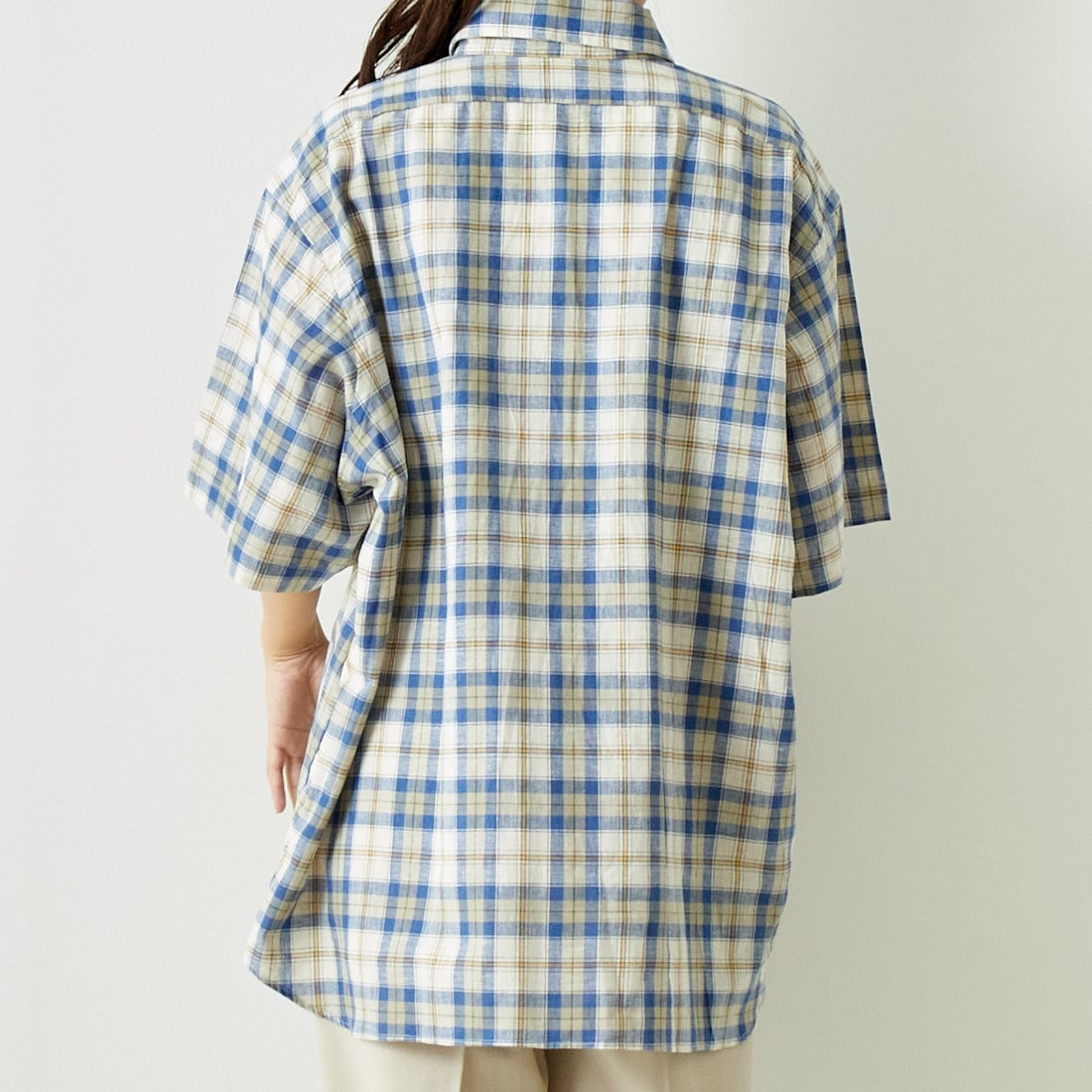 INDIVIDUALIZED SHIRTS [インディビジュアライズド シャツ] 別注 カバナシャツ [IS200016000-L-JF] L53BLP BLU &&モデル身長：167cm 着用サイズ：F&&