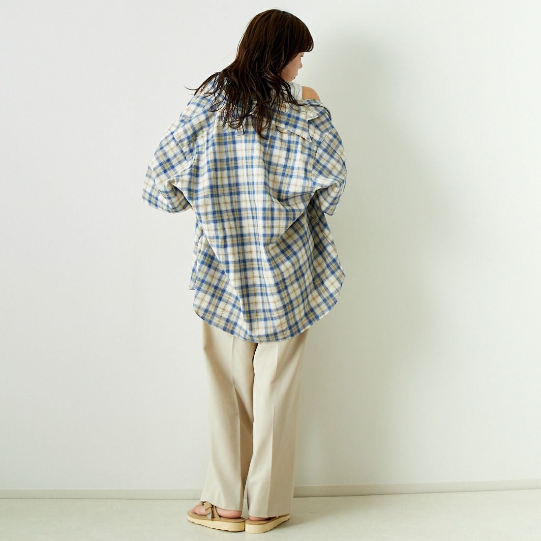 INDIVIDUALIZED SHIRTS [インディビジュアライズド シャツ] 別注 カバナシャツ [IS200016000-L-JF] L53BLP BLU &&モデル身長：167cm 着用サイズ：F&&