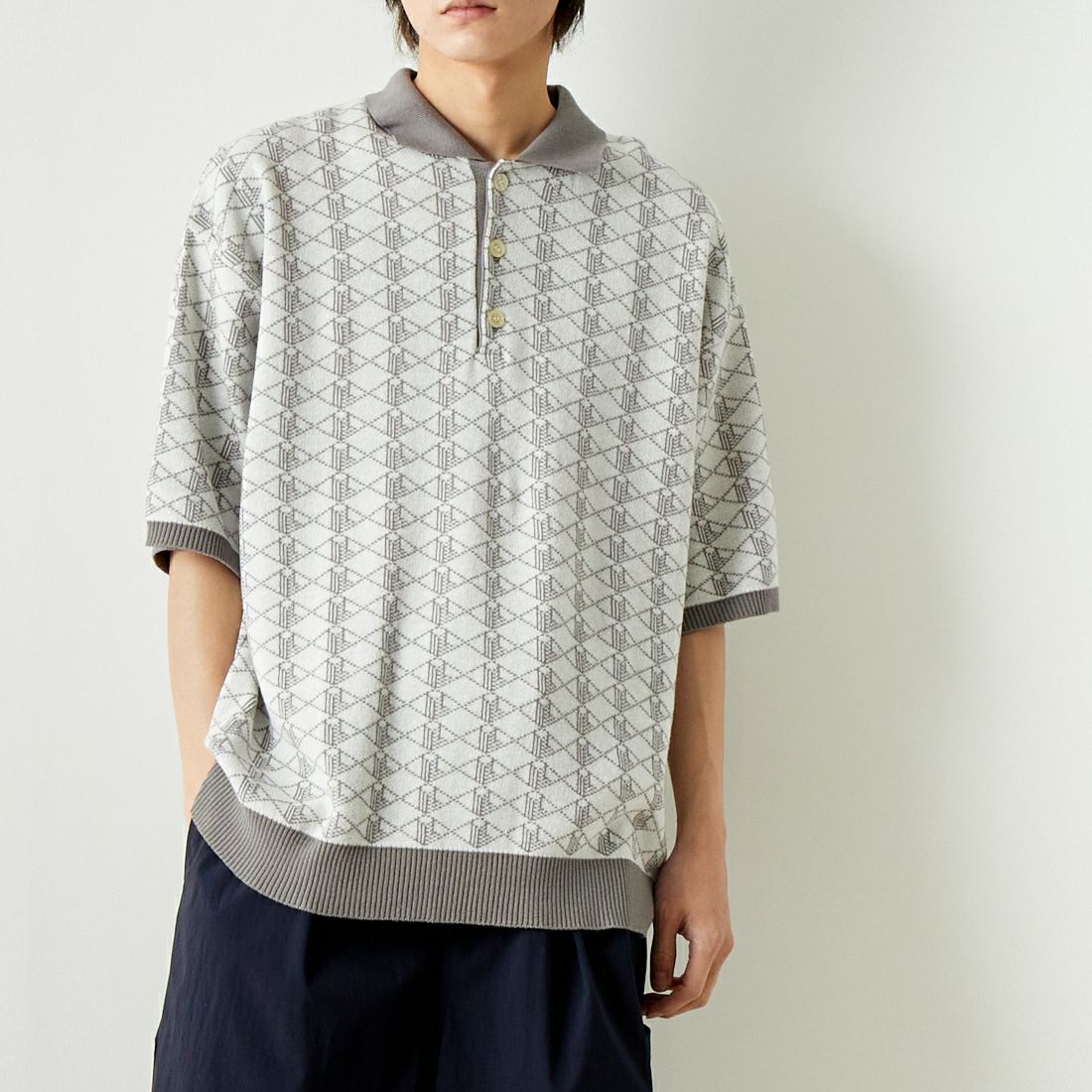 Noir Fabrik [ヌワールファブリック] 綿麻ジャガードポロシャツ [NF-242-016] ｵﾌﾎﾜｲﾄ