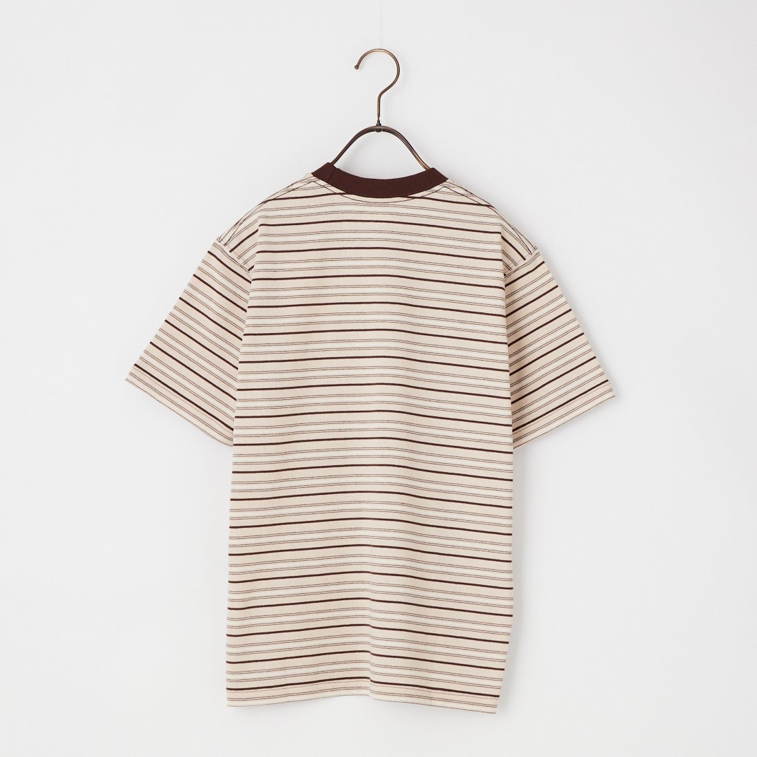 DANTON [ダントン] ストライプ ポケットTシャツ [DT-C0197TCB] BEG/BRN MT