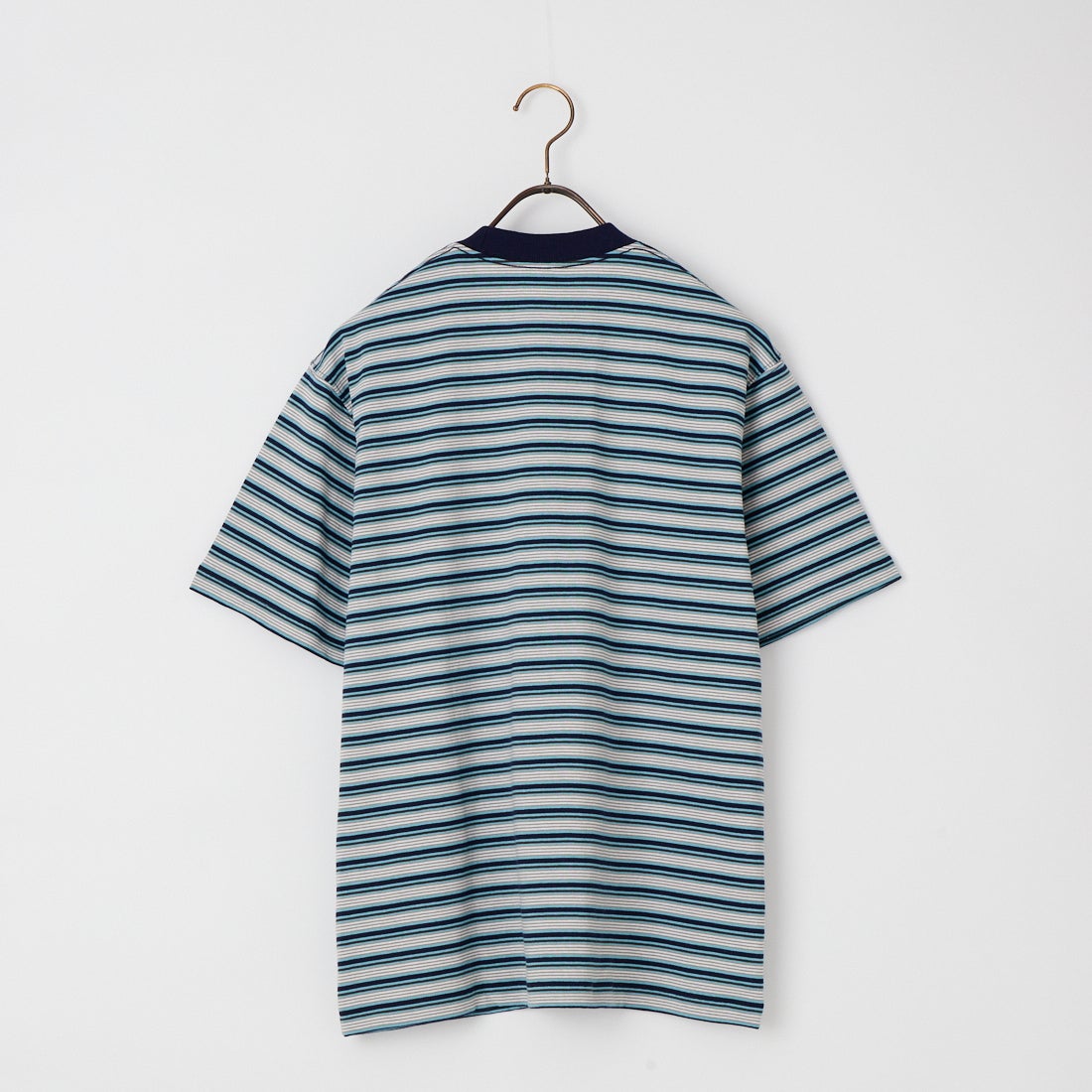 DANTON [ダントン] ストライプ ポケットTシャツ [DT-C0198TCB] BLU/GRY ML