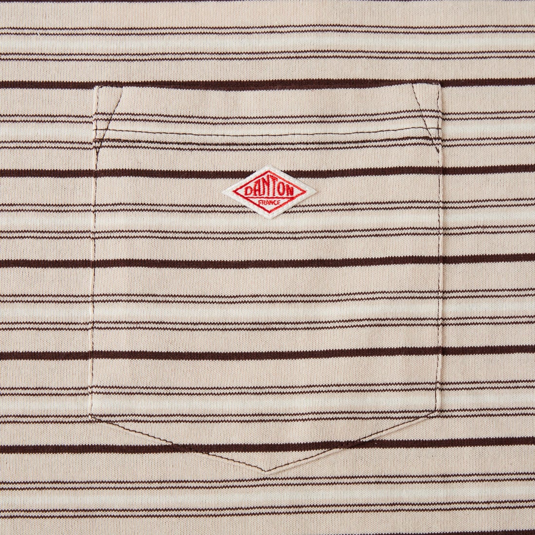 DANTON [ダントン] ストライプ ポケットTシャツ [DT-C0198TCB] BEG/BRN/ML
