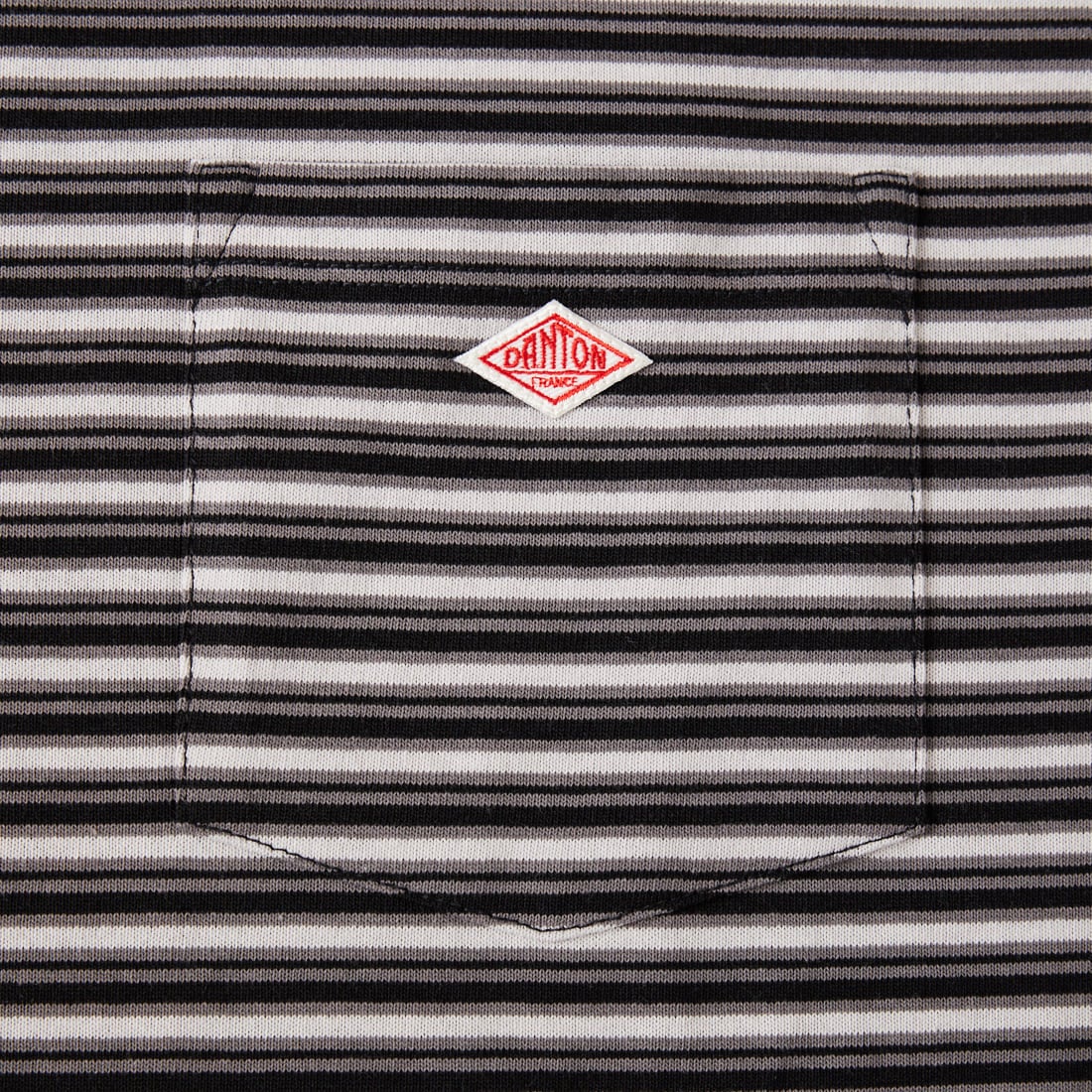 DANTON [ダントン] ストライプ ポケットTシャツ [DT-C0198TCB] CHR/BLK ML