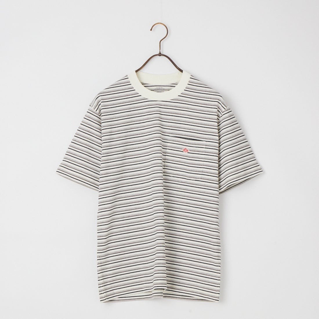 DANTON [ダントン] ストライプ ポケットTシャツ [DT-C0198TCB] ECR/BLK ML