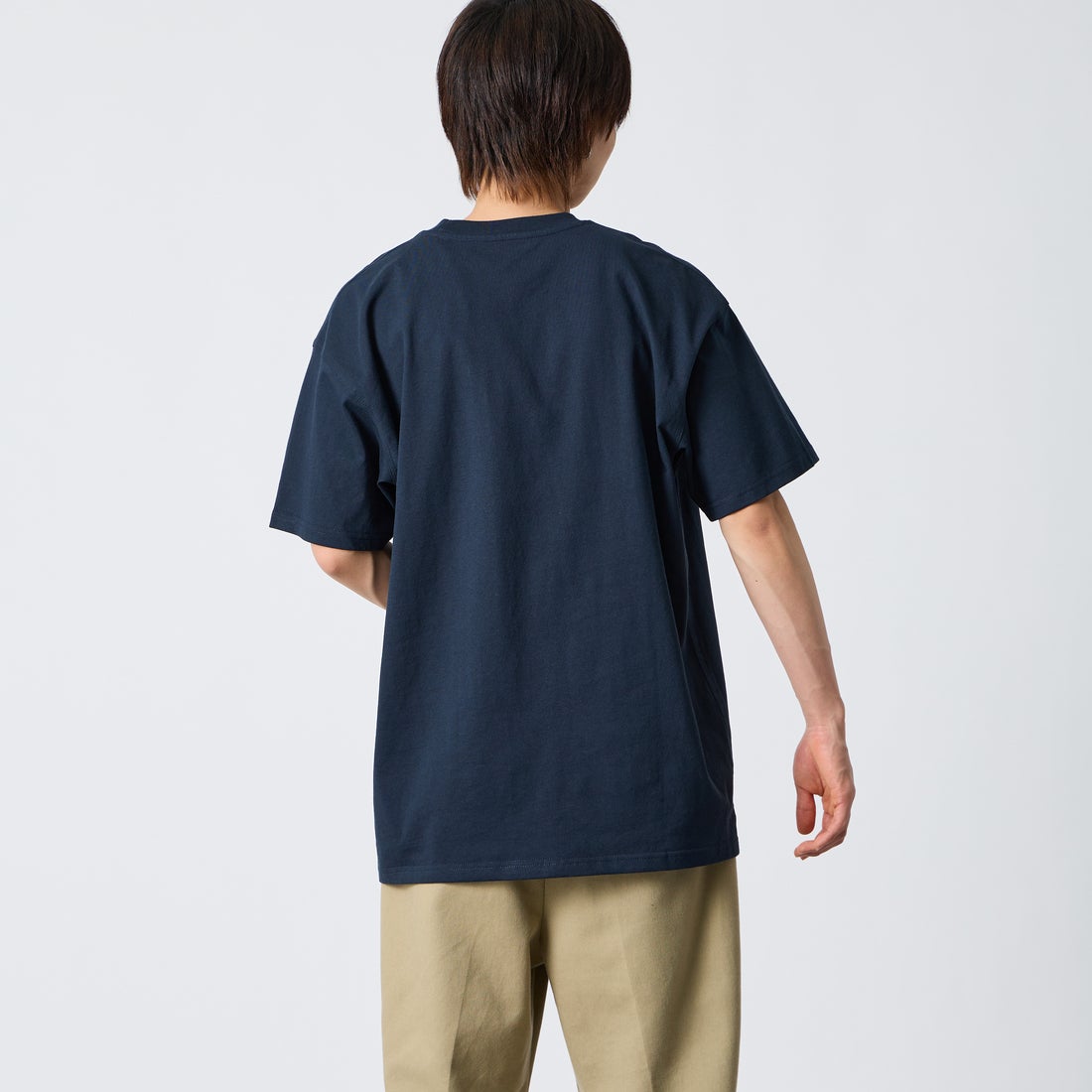 carhartt WIP [カーハートダブリューアイピー] ショートスリーブアメリカンスクリプトTシャツ [I029956] DEEP NIGHT &&モデル身長：177cm 着用サイズ：L&&