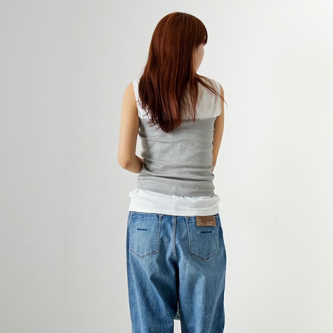 MICA&DEAL [マイカアンドディール] ラメベアトップ＆タンクセット [0124209083] SILVER &&モデル身長：167cm 着用サイズ：F&&