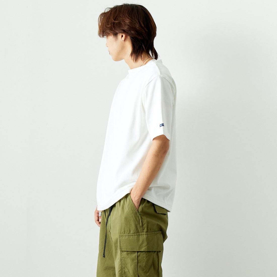 ST.JAMES [セントジェームス] 定番バスクTシャツ [03JC1325-1] NEIGE&&モデル身長：179cm 着用サイズ：6&&