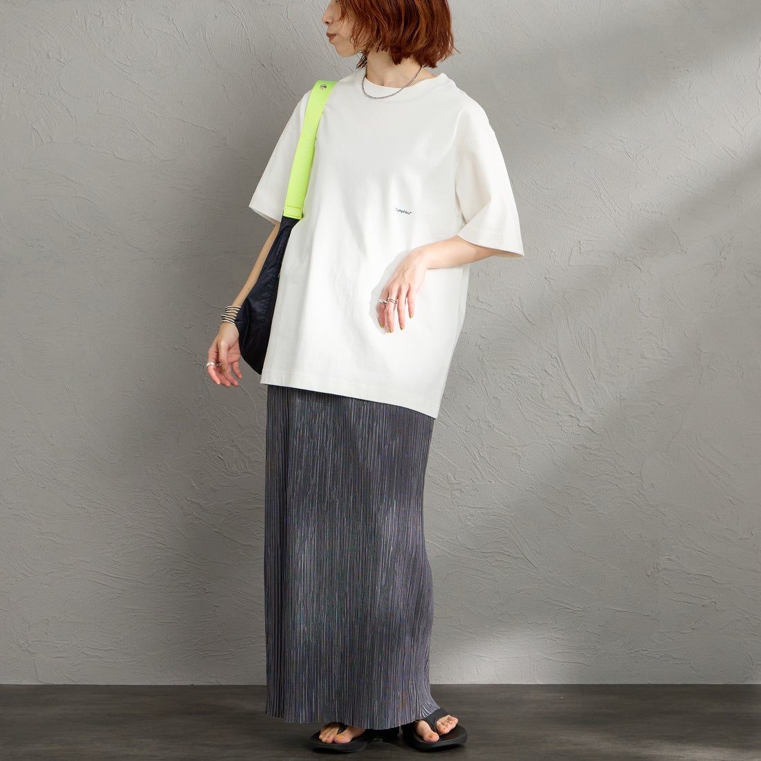 Gymphlex [ジムフレックス] ヘビーウェイトジャージー ショートスリーブTシャツ [J-9271HWJ] OFF WHITE &&モデル身長：158cm 着用サイズ：XS&&