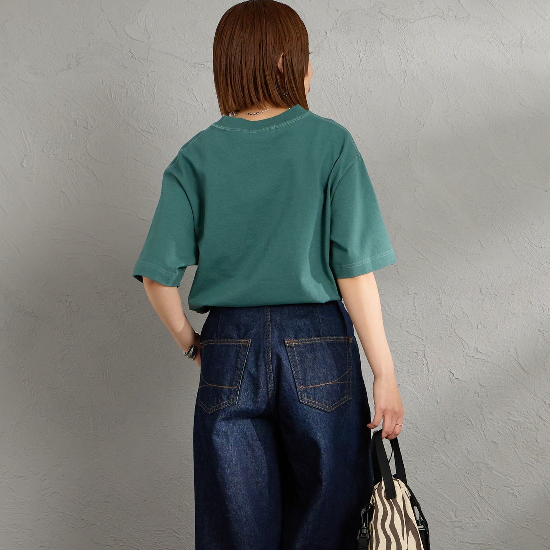 Gymphlex [ジムフレックス] ヘビーウェイトジャージー ショートスリーブTシャツ [J-9271HWJ] LT.GREEN &&モデル身長：159cm 着用サイズ：XS&&