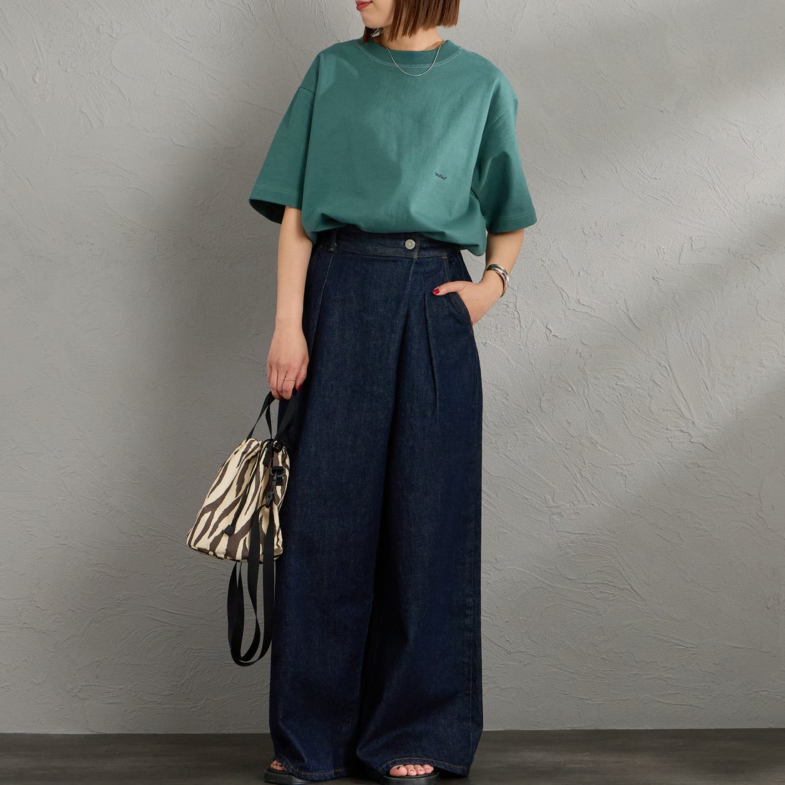 Gymphlex [ジムフレックス] ヘビーウェイトジャージー ショートスリーブTシャツ [J-9271HWJ] LT.GREEN &&モデル身長：159cm 着用サイズ：XS&&