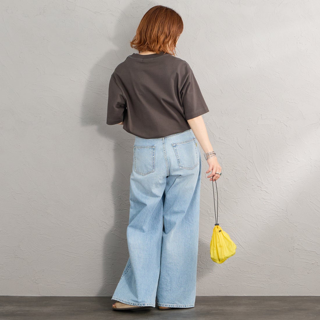 Gymphlex [ジムフレックス] ヘビーウェイトジャージー ショートスリーブTシャツ [J-9271HWJ] CHARCOAL &&モデル身長：158cm 着用サイズ：XS&&