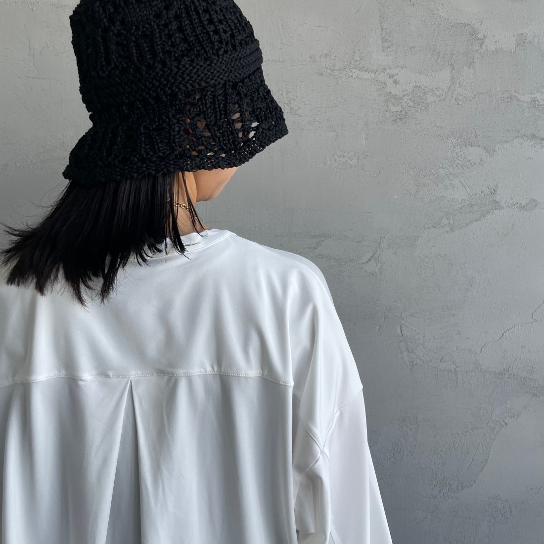 Jeans Factory Clothes [ジーンズファクトリークローズ] ラッシュガードVネックカーディガン [IN1-CST-4] WHITE &&モデル身長：163cm 着用サイズ：M&&