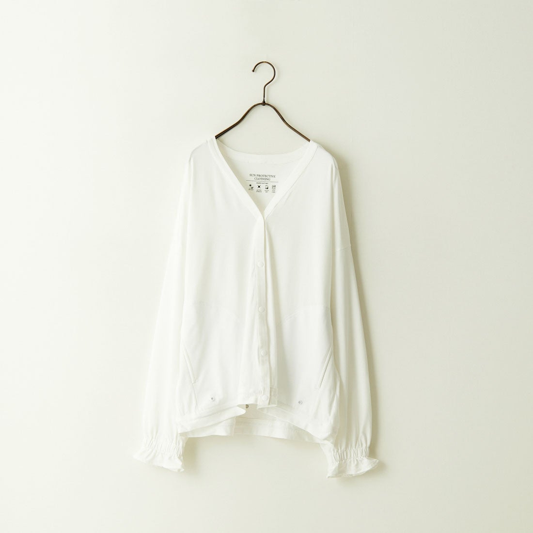 Jeans Factory Clothes [ジーンズファクトリークローズ] ラッシュガードVネックカーディガン [IN1-CST-4] WHITE