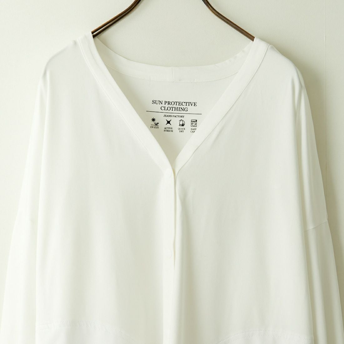 Jeans Factory Clothes [ジーンズファクトリークローズ] ラッシュガードVネックカーディガン [IN1-CST-4] WHITE