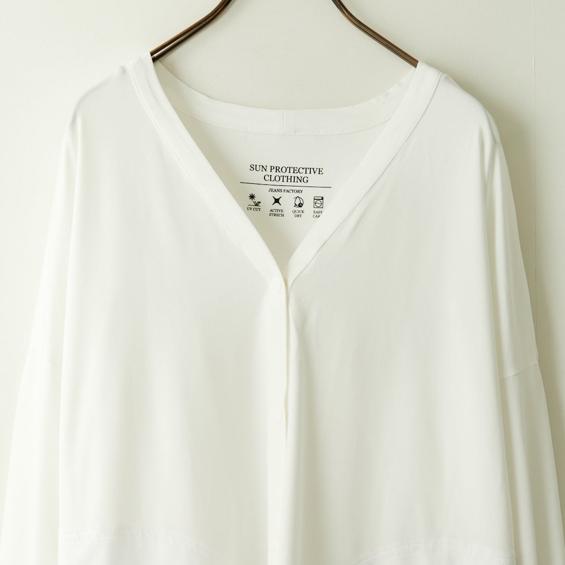 Jeans Factory Clothes [ジーンズファクトリークローズ] ラッシュガードVネックカーディガン [IN1-CST-4] WHITE