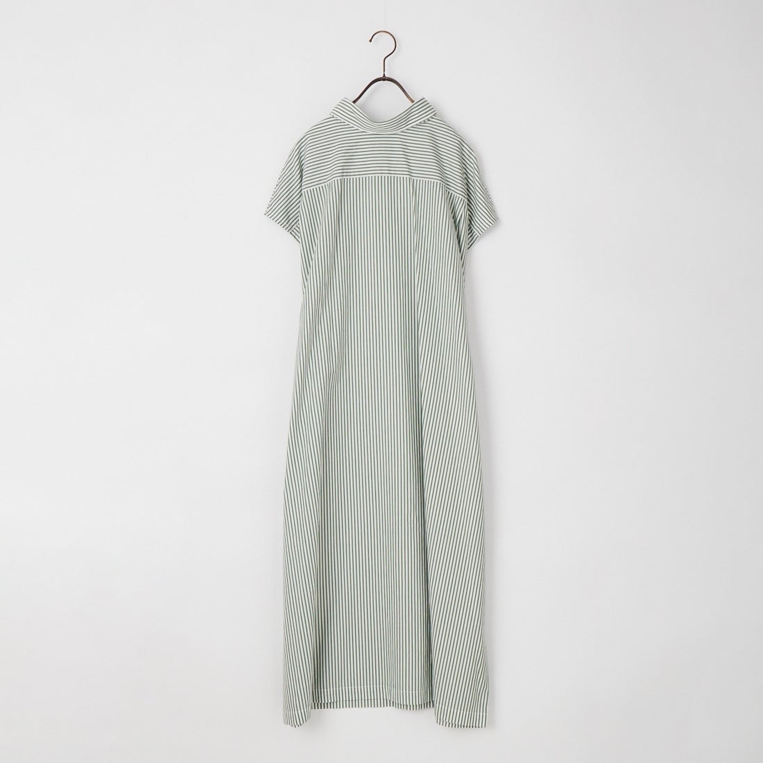 Gymphlex [ジムフレックス] スリーブレス ボタンダウンシャツワンピース [GY-B0246MTS] GRN/WHT ST