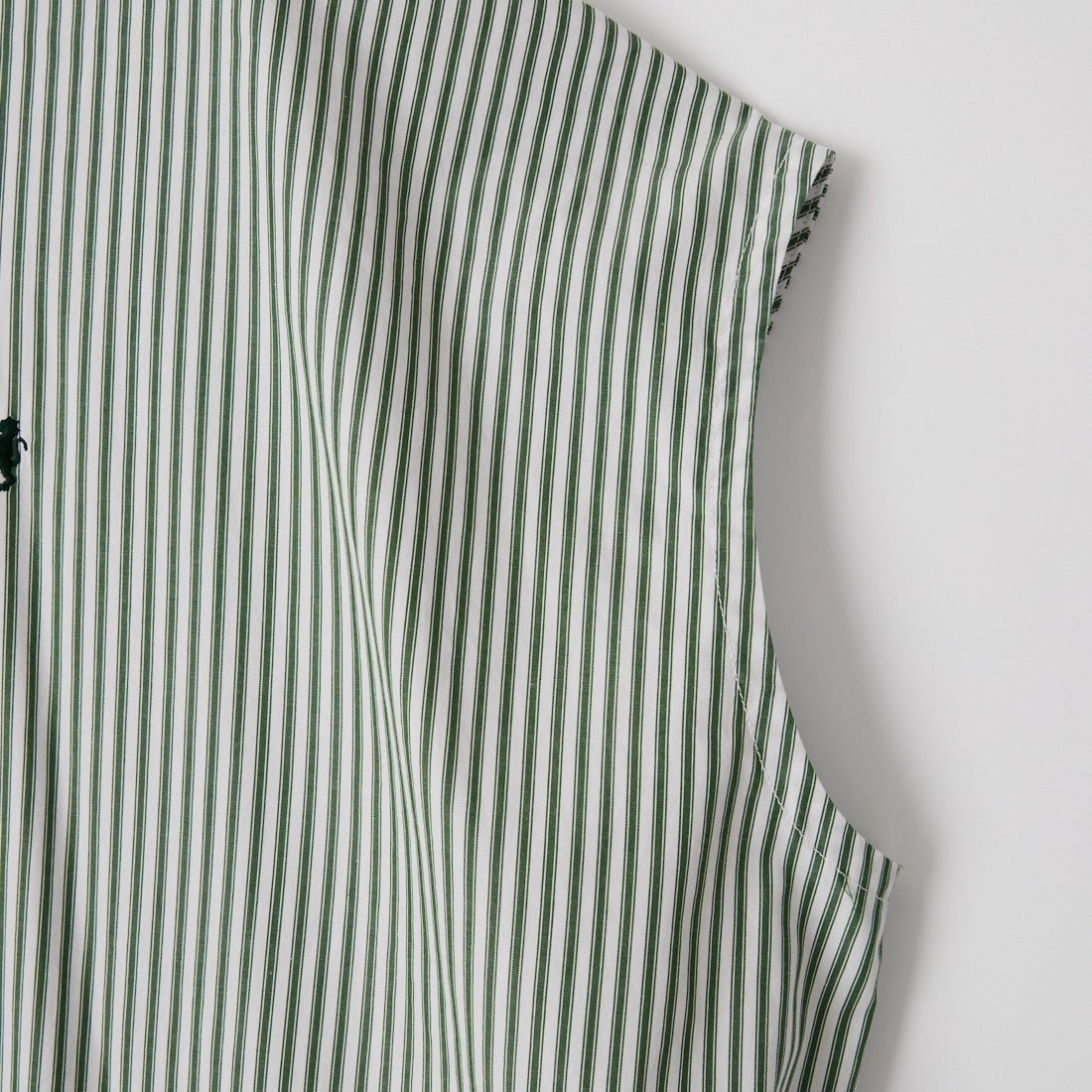 Gymphlex [ジムフレックス] スリーブレス ボタンダウンシャツワンピース [GY-B0246MTS] GRN/WHT ST