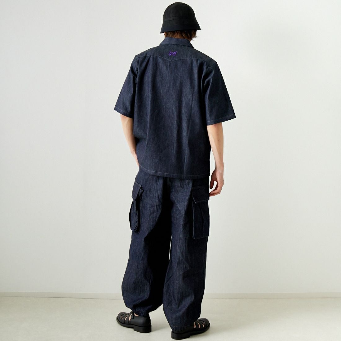 Needles [ニードルズ] 別注 BDUヒザデルデニムパンツ [OT1689-JF] INDIGO&&モデル身長：182cm 着用サイズ：S&&