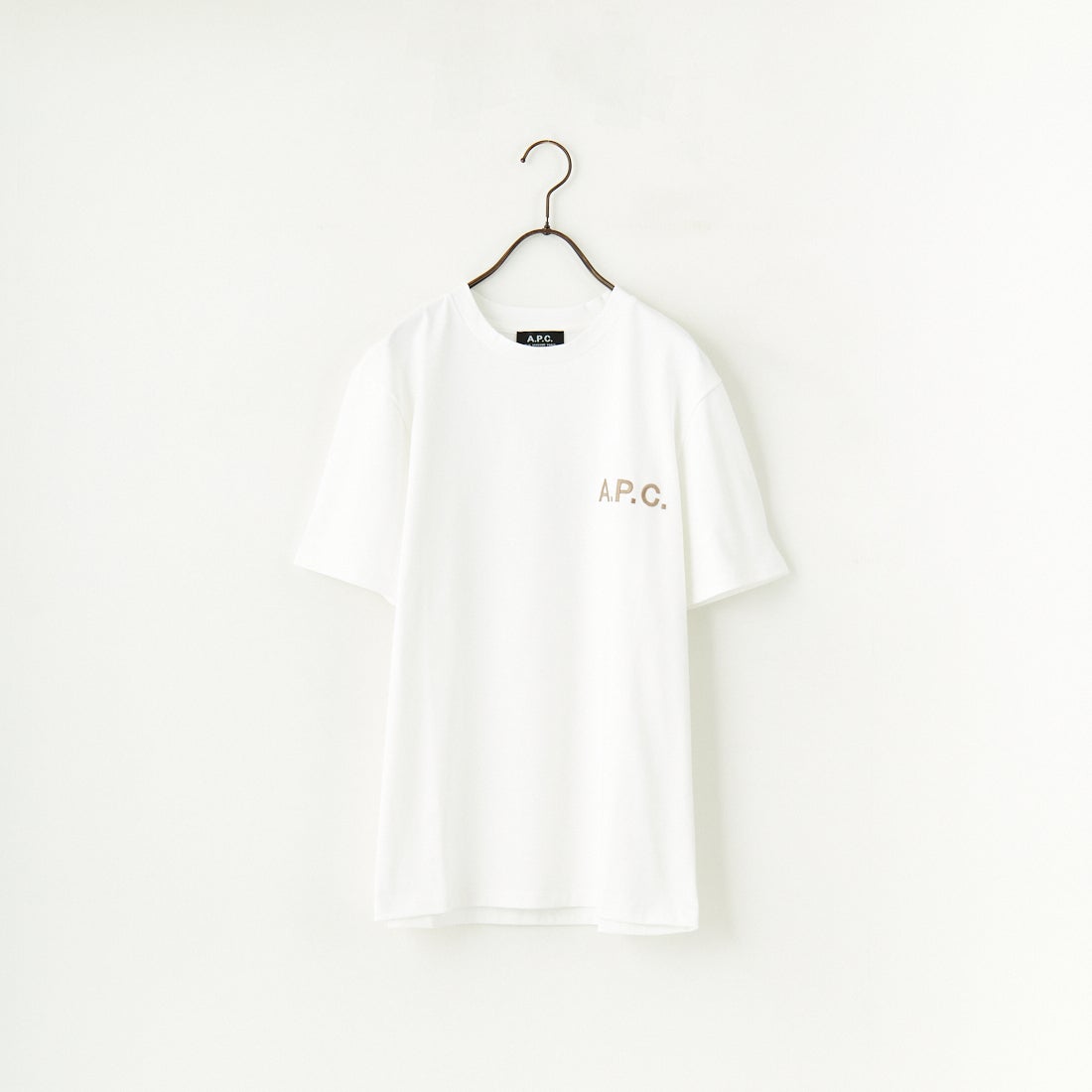 A.P.C. [アー・ペー・セー] 別注 ロゴ刺繍Tシャツ [BRODE-LOGO-JF]  WHT/BGE