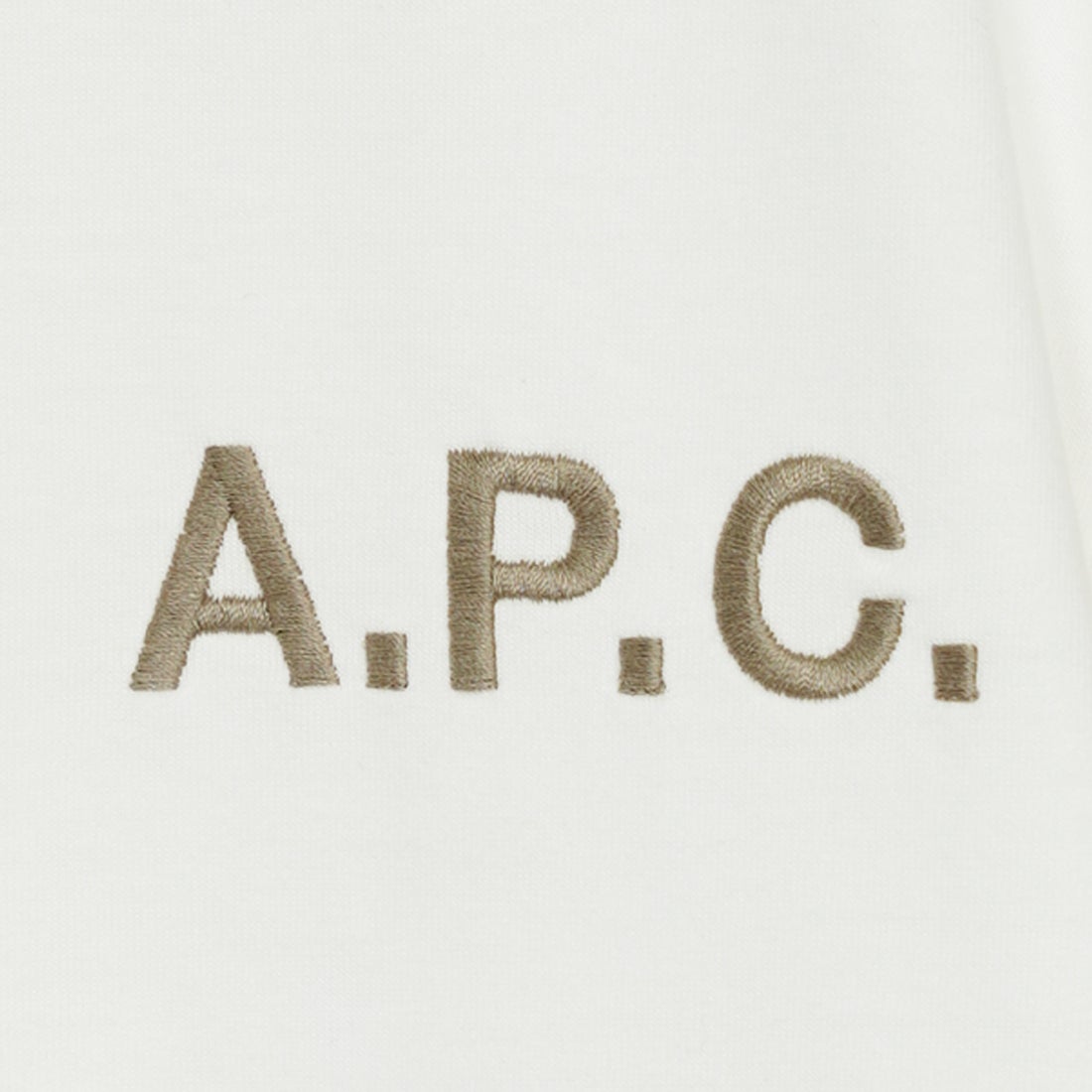 A.P.C. [アー・ペー・セー] 別注 ロゴ刺繍Tシャツ [BRODE-LOGO-JF]  WHT/BGE