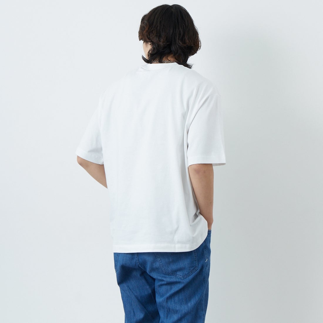 Calvin Klein [カルバンクライン] アーカイブ リラックスクルーネックTシャツ [40HM229] YAA &&モデル身長：179cm 着用サイズ：M&&