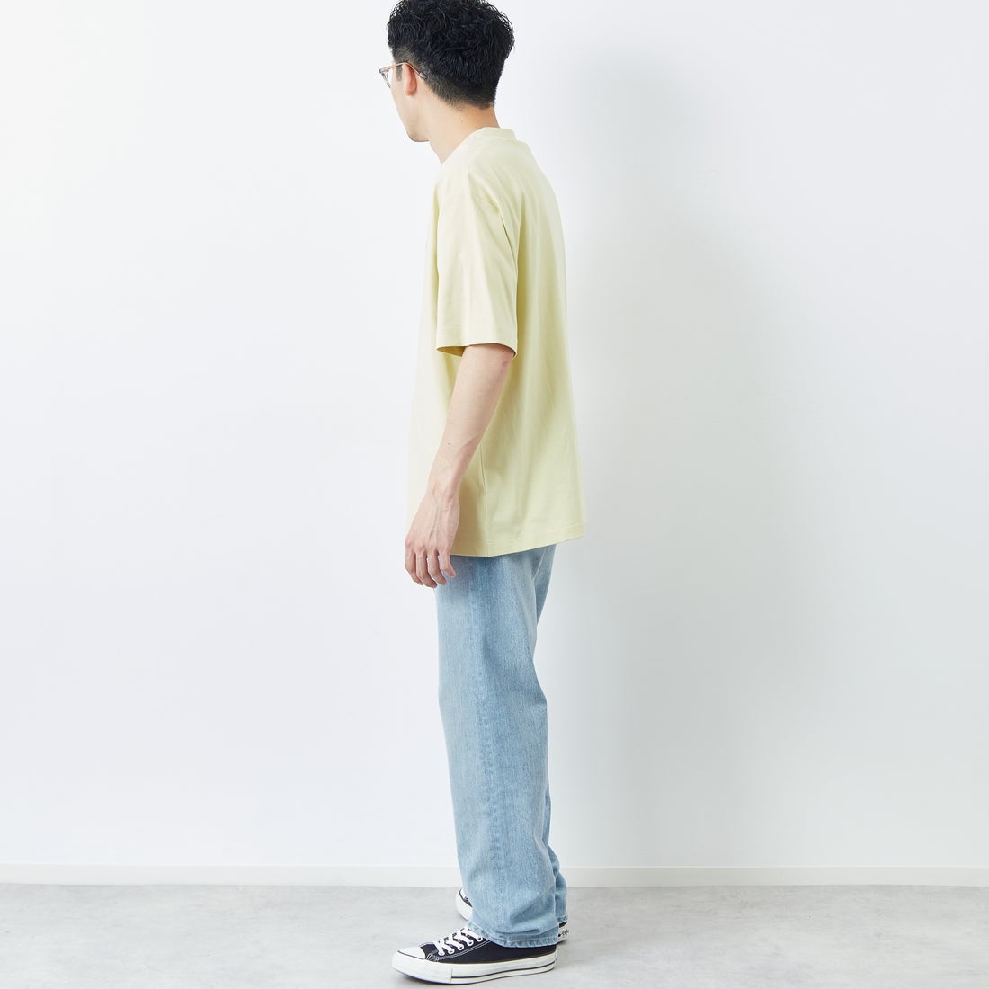 Calvin Klein [カルバンクライン] アーカイブ リラックスクルーネックTシャツ [40HM229] YAA &&モデル身長：168cm 着用サイズ：S&&