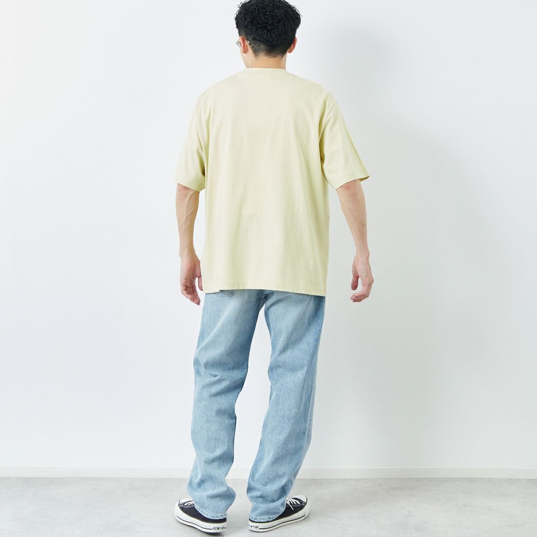 Calvin Klein [カルバンクライン] アーカイブ リラックスクルーネックTシャツ [40HM229] YAA &&モデル身長：168cm 着用サイズ：S&&