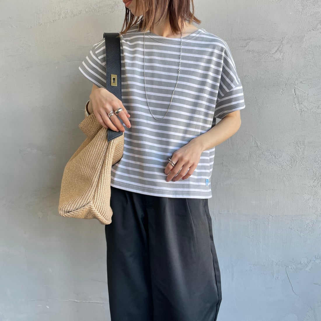 GREY/WHITE&&モデル身長：158cm 着用サイズ：1&&