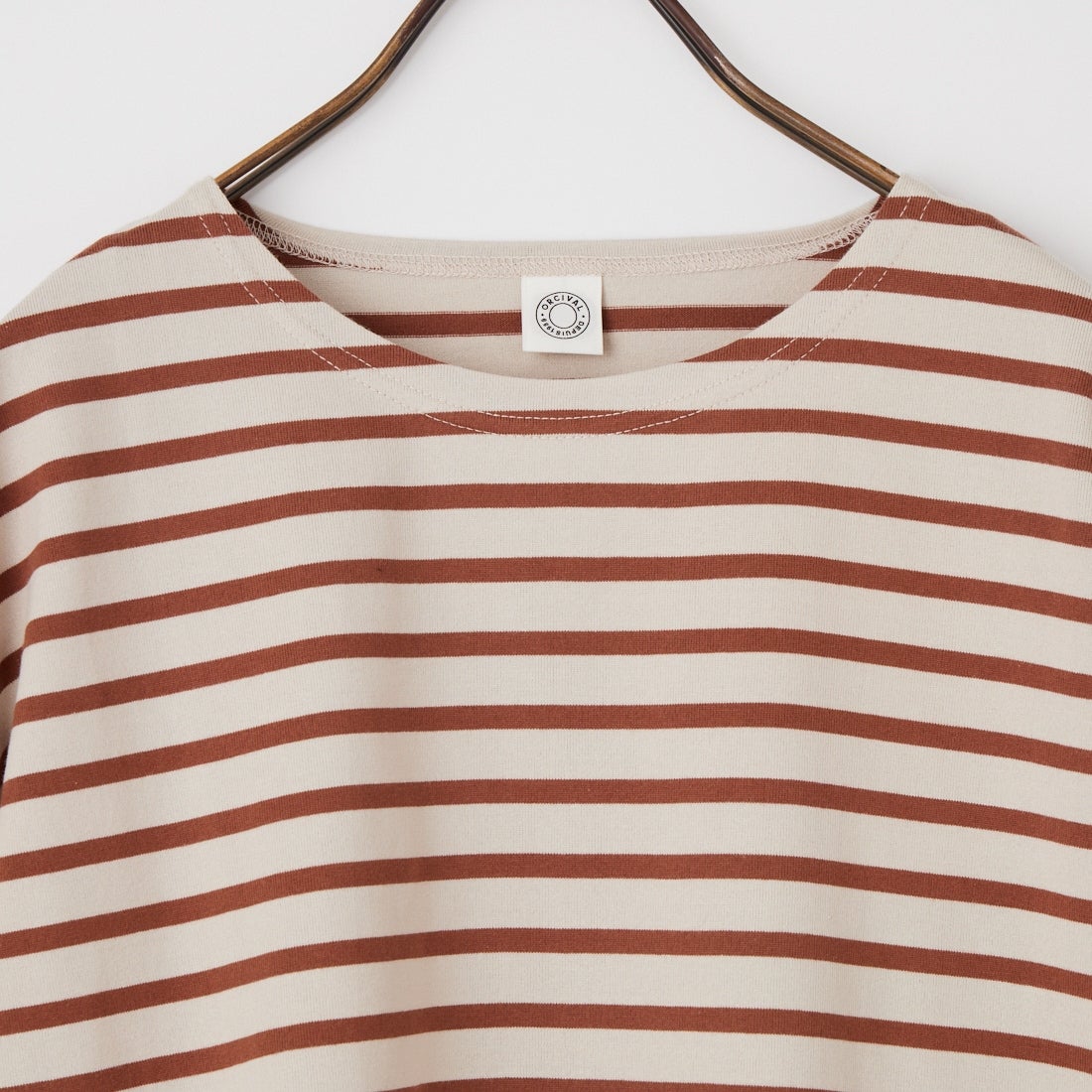 ORCIVAL [オーシバル] ボートネック ショートスリーブプルオーバー [OR-C0335BFJ] OYSTER/BRN