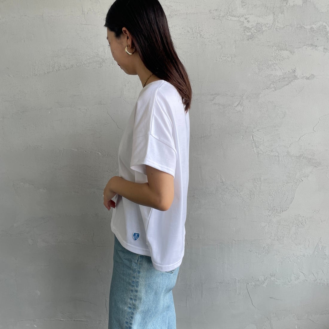 ORCIVAL [オーシバル] ボートネック ショートスリーブプルオーバー [OR-C0335BFJ] WHITE &&モデル身長：163cm 着用サイズ：1&&
