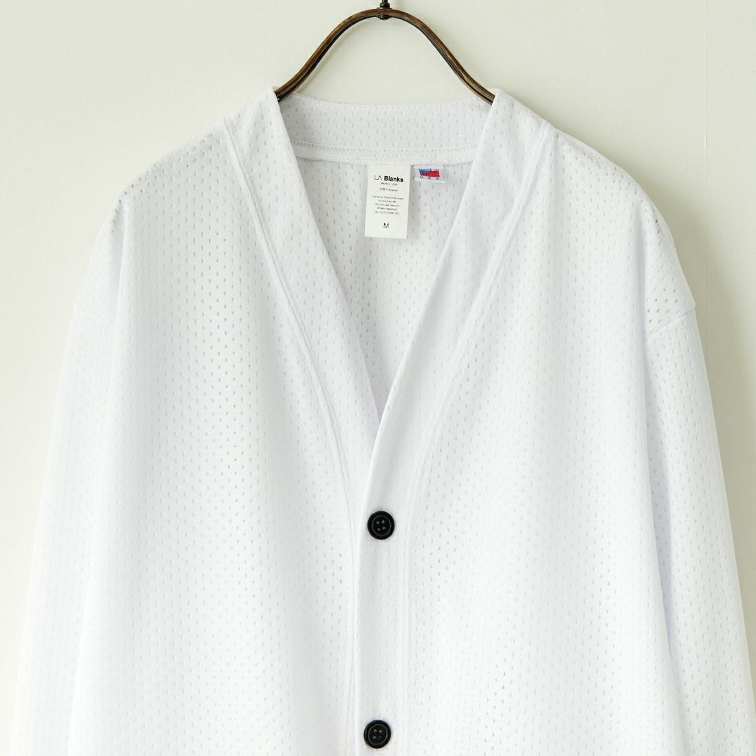 LA Blanks [エルエーブランクス] 2レイヤーメッシュカーディガン [2LAYER-MESH-CARDIGAN] WHITE