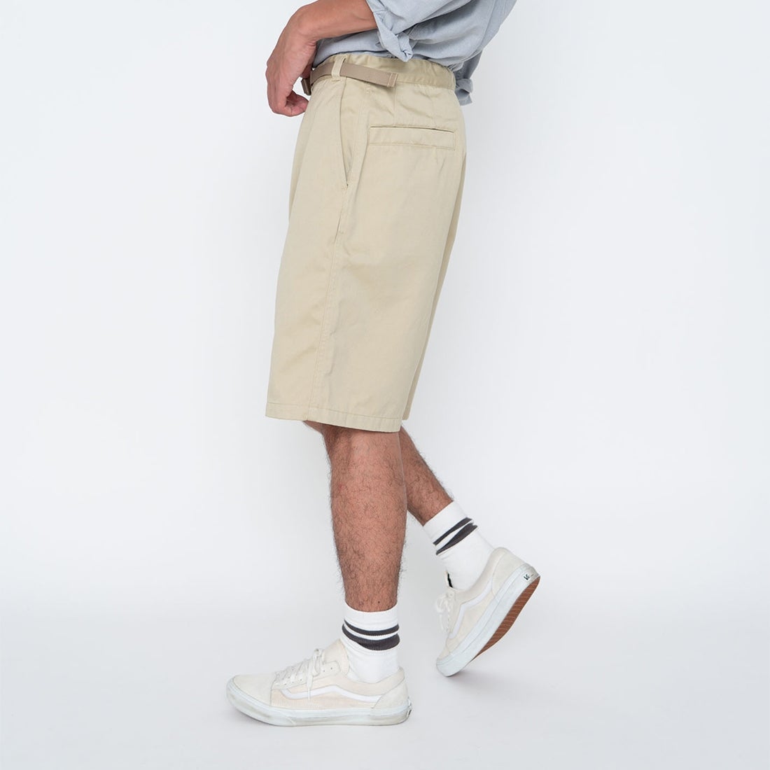 THE NORTH FACE PURPLE LABEL [ザ ノースフェイス パープルレーベル] チノフィールドショーツ [NT4404N] BE BEIGE &&モデル身長：178cm 着用サイズ：32&&